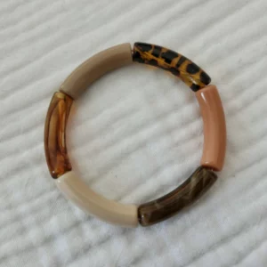 Bracelet Jonc tons cuivrés & Léopard 7