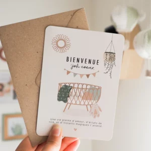 Carte naissance - Bienvenue joli coeur