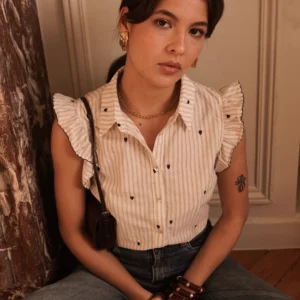 Chemise rayée & coeurs Désirée