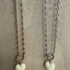 Collier Cora Coeur blanc