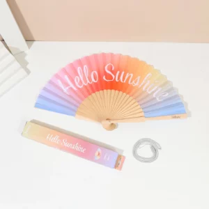 Eventail en bois Hello Sunshine