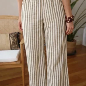 Pantalon à rayures Aron kaki