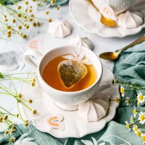 Sachets de thé vert ananas/passion - Forme fraise x5