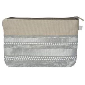 Trousse beige/gris à pois