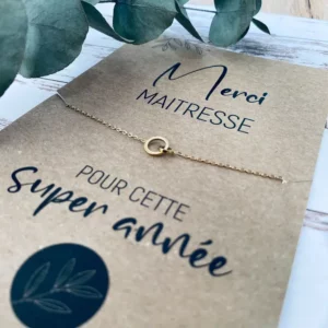 Bracelet merci maîtresse avec jolie carte