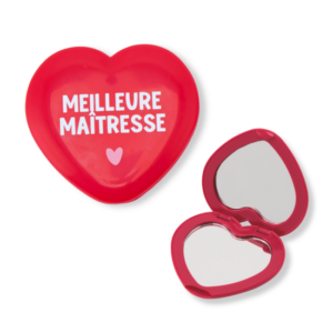 Miroir de poche coeur rouge Meilleure Maîresse