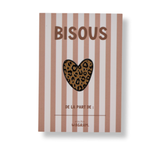 Pin's coeur Bisou contour noir