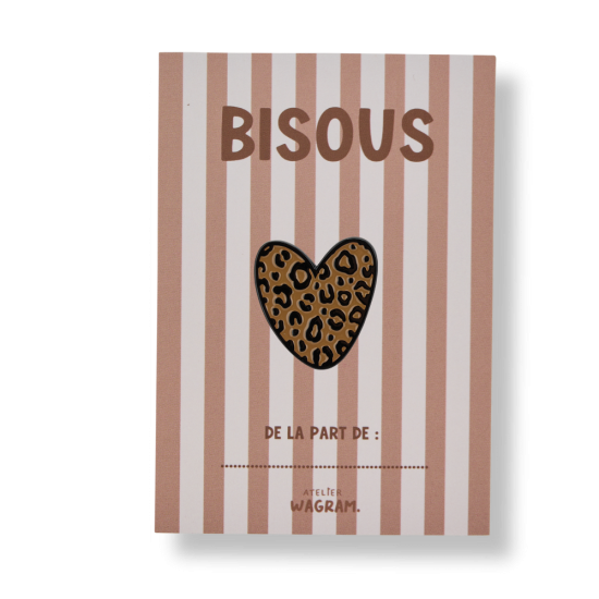 Pin's coeur Bisou contour noir