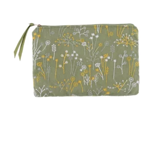 Pochette plate floral vert Arta