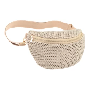 Sac banane filet tressé gold