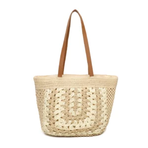 Sac cabas été bicolores taupe