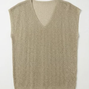 Top Pull manches courtes beige