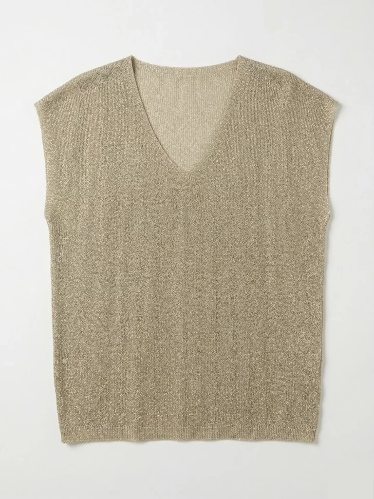 Top Pull manches courtes beige