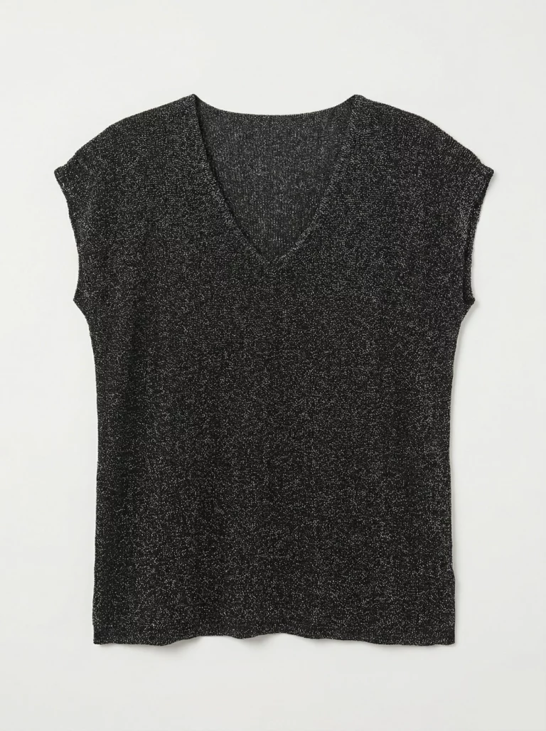 Top en lurex noir