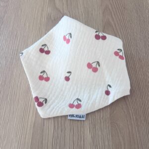 Bavoir double gaze - Cherry