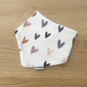 Bavoir double gaze - Coeurs