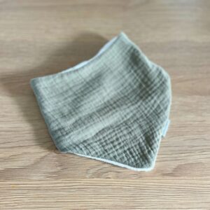 Bavoir double gaze - Vert olive