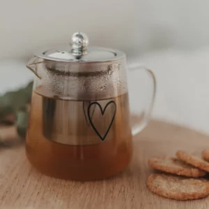 Théière en verre 550 ml - Coeur noir