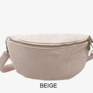 Sac banane en velours beige