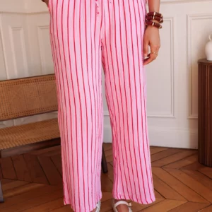 Pantalon Kélya rose/rouge