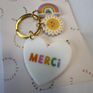 Porte-clé coeur - MERCI
