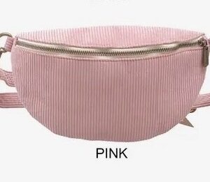 Sac banane en velours rose