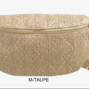 Sac banane raphia M taupe - 2 sangles