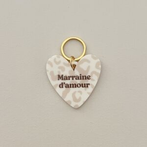 Porte-clé coeur - Marraine d'amour