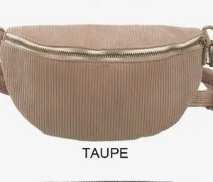 Sac banane en velours taupe