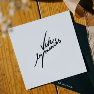 Carte aves enveloppe - Vive les mariés