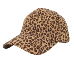 Casquette imprimé léopard camel