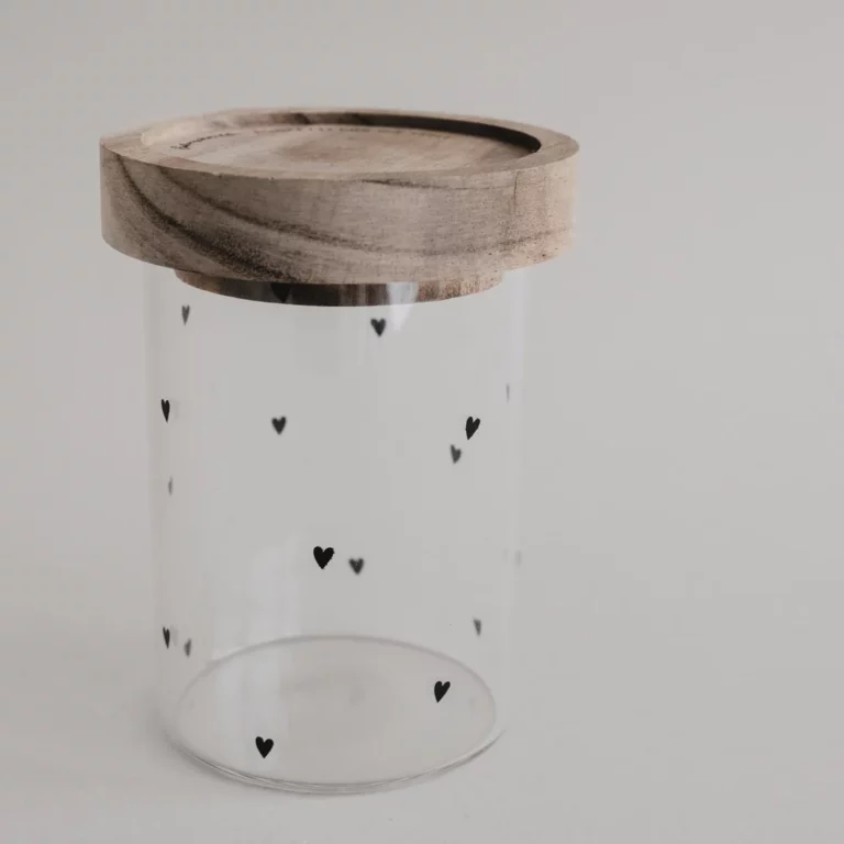 Bocal avec couvercles minis coeurs noirs