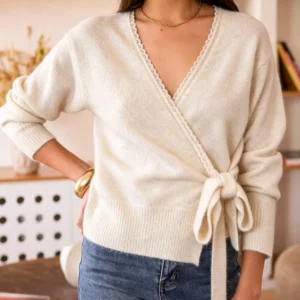 Pull cache-cœur Iris beige