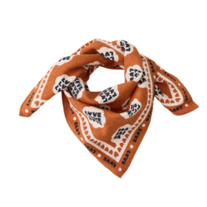 Foulard Coeurs Love marron beige