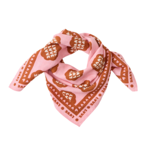Foulard coeur Love rose-brun