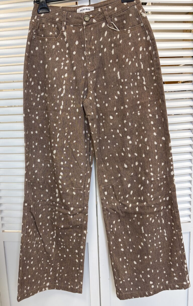Pantalon jeans biche brun