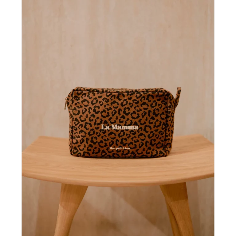 Trousse de toilette léopard marron La Mamma