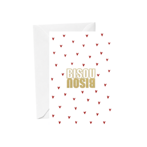 Carte postale avec enveloppe - bisou