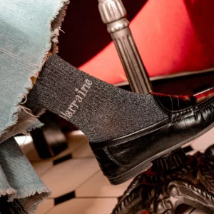 Chaussettes noires paillettes - Marraine