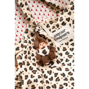 Porte-clés grigri Kiki - Modèle Lulu léopard coeurs
