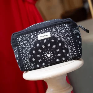 Trousse de toilette coton matelassé - Bandana Noir